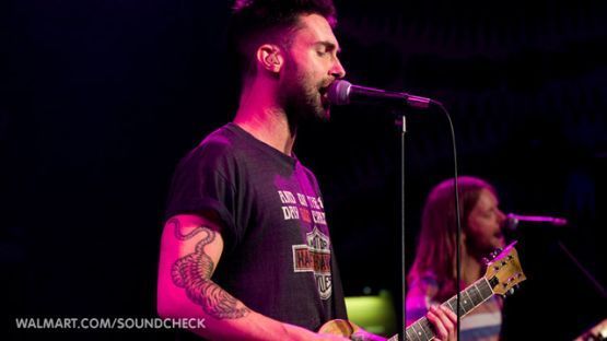 Adam Levine of Maroon 5 on the mic Walmart Soundcheck