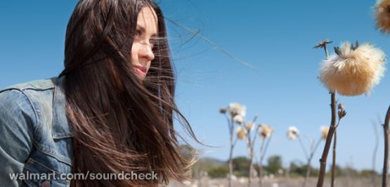 Alanis Morissette and her long hair is on display on Walmart Soundcheck, where she talked about balancing motherhood with her music career