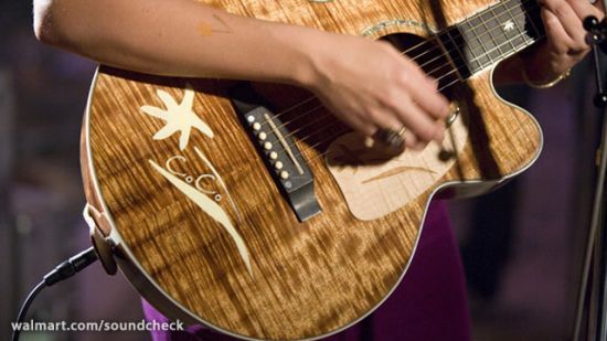 Colbie Caillat guitar closeup at Walmart Soundcheck