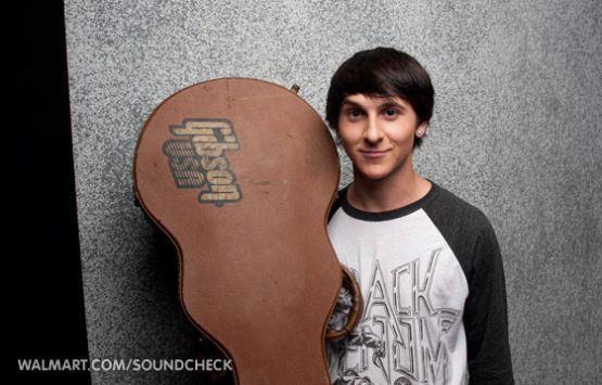 Mitchel Musso on Walmart Soundcheck with a Gibson guitar case