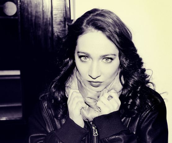 Regina Spektor black and white photo