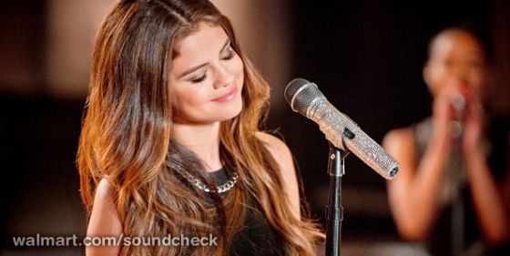 Selena Gomez smiles - Walmart Soundcheck