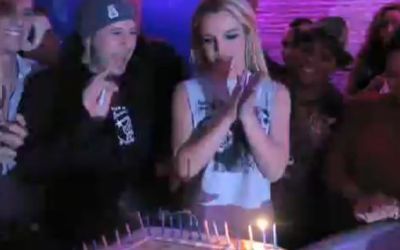 Britney Spears blows out the candles on her birthday cake at G-A-Y night at Heaven in London