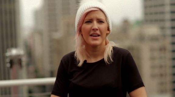 Ellie Goulding an acoustic performance of 'Anything Could Happen' on the roof of The Standard hotel in Los Angeles