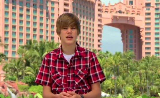 Justin Bieber sitting in Atlantis