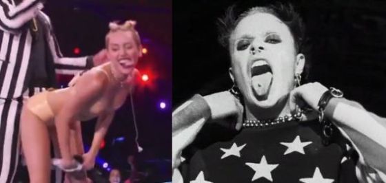 Miley Cyrus and Keith Flint